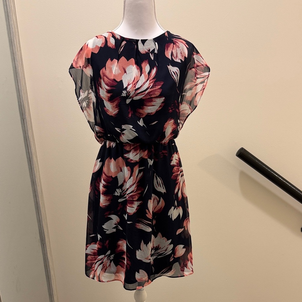 The Limited Floral Mini Dress - Navy and Pink